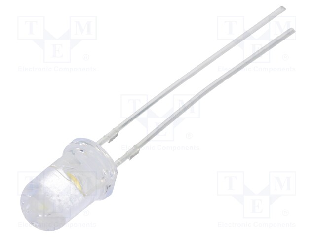 LED; 5mm; white warm; 43000÷60000mcd; 8.5÷10lm; 15°; Front: convex