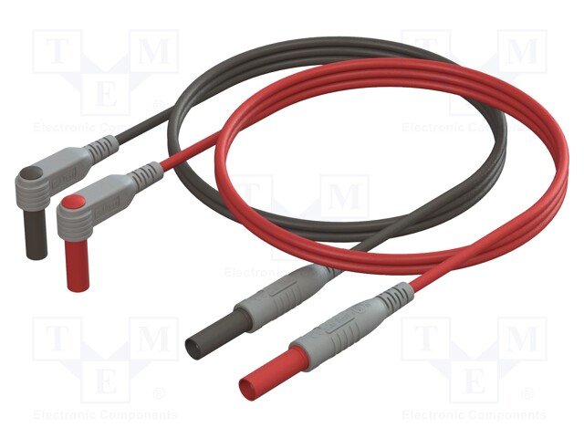 Test leads; Inom: 10A; Len: 2m; insulated; black,red; -20÷80°C