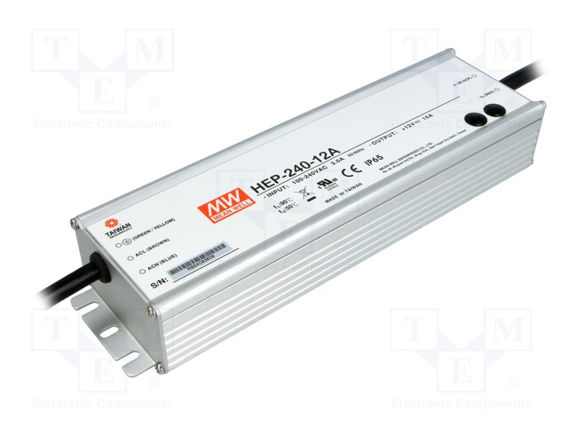 Power supply: switched-mode; modular; 192W; 12VDC; 11.2÷12.8VDC