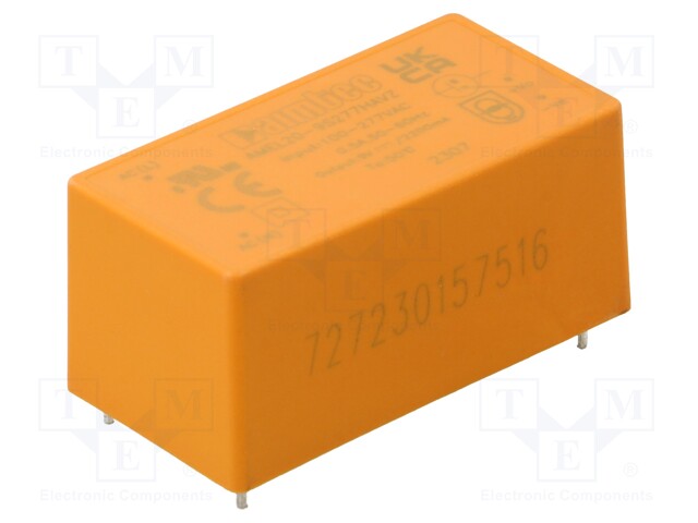 Converter: AC/DC; 20W; 85÷305VAC; Usup: 100÷430VDC; Uout: 9VDC; 84%