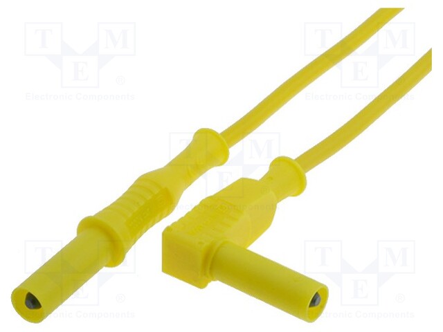 Test lead; 20A; banana plug 4mm,angular banana plug 4mm; Len: 1m