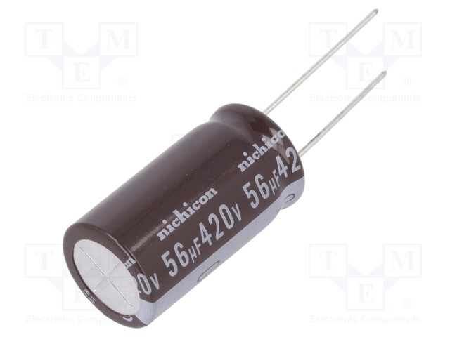 Capacitor: electrolytic; THT; 56uF; 420VDC; Ø16x31.5mm; ±20%; 5000h