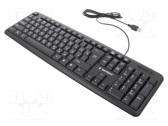 Keyboard; black; USB A; wired,RU layout; 1.5m