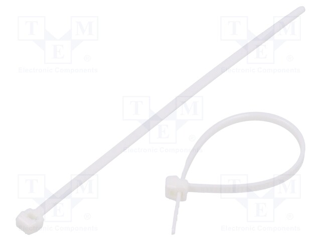 Cable tie; L: 100mm; W: 2.5mm; polyamide; 80N; white; Ømax: 20mm