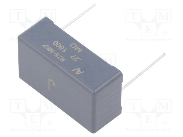 Capacitor: polypropylene; 0.27uF; 37.5mm; ±5%; 41.5x15x24mm