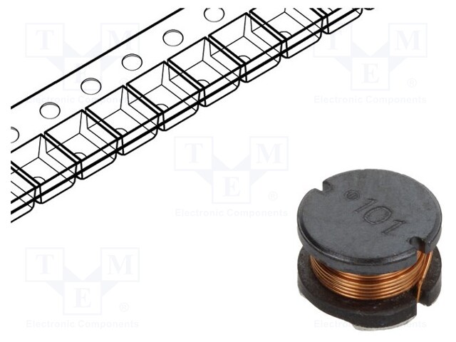 Power Inductor (SMD), 180 µH, 510 mA, Unshielded, 800 mA, SDR0805 Series, 7.8mm x 7.8mm x 5.3mm