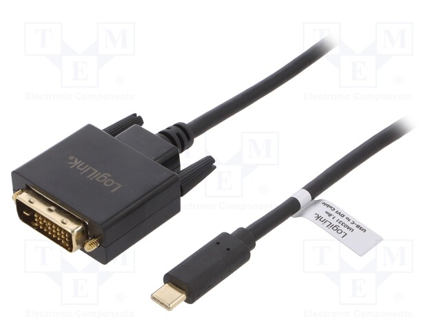 Adapter; DVI-D (24+1) plug,USB C plug; 1.8m; Colour: black