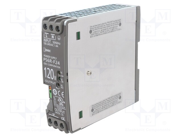 Power supply: switched-mode; 120W; 24VDC; 5A; 85÷264VAC; 630g