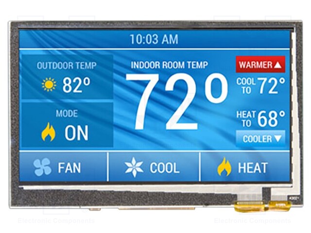 Display: TFT; 4.3"; 480x272; Illumin: LED; Dim: 105.5x67.2x4.7mm