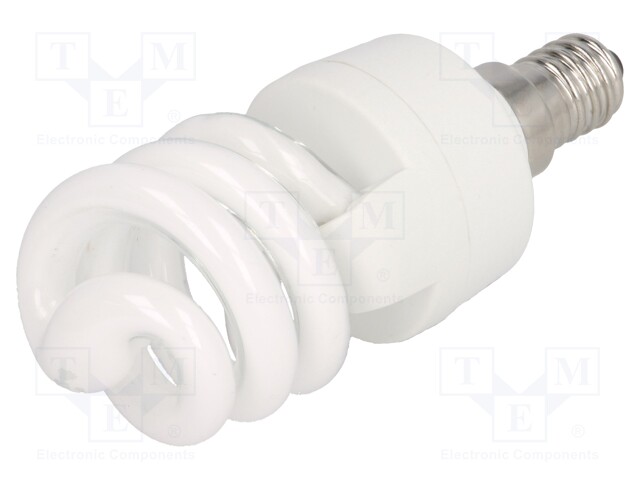 Fluorescent lamp: compact; 11W; L: 109mm; 2700K; Cap: E14; Ø: 42mm