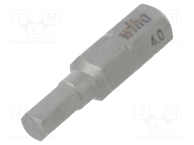 Screwdriver bit; Allen hex key; HEX 4mm; Overall len: 25mm