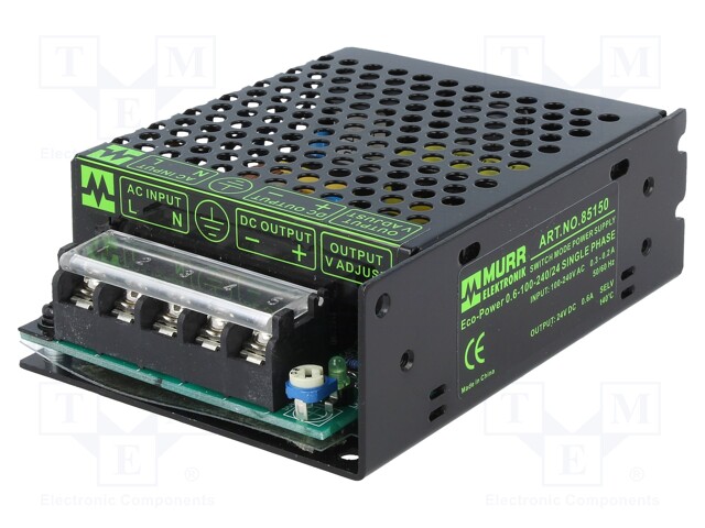 Power supply: switched-mode; modular; 15W; 24VDC; 105x77x36mm
