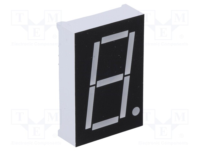 Display: LED; 7-segment; 26mm; 1"; No.char: 1; blue; 100mcd; anode