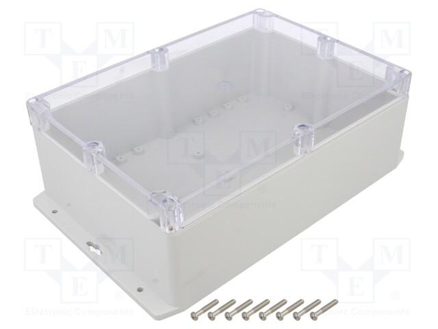 Enclosure: multipurpose; X: 185mm; Y: 265mm; Z: 95mm; polycarbonate