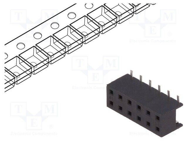 Socket; wire-board; female; Minitek; 2mm; PIN: 12; SMT; on PCBs; 2A