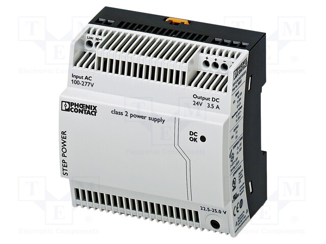 Power supply: switched-mode; Mounting: DIN; IP20