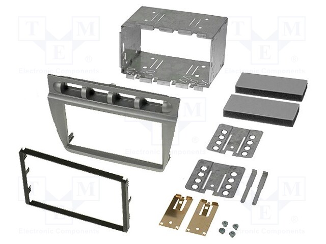 Radio mounting frame; Kia; 2 DIN; silver