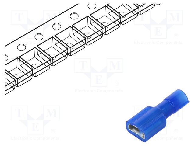 Quick Disconnect Terminal, Disco-Lok DNF-FIB Series, Female Quick Disconnect, 6.35mm x 0.81mm