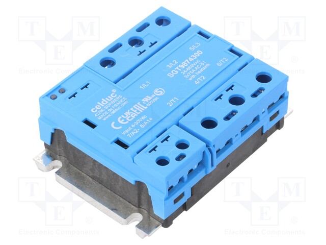 Relay: solid state; Ucntrl: 4÷30VDC; 75A; 24÷660VAC; 3-phase; IP20