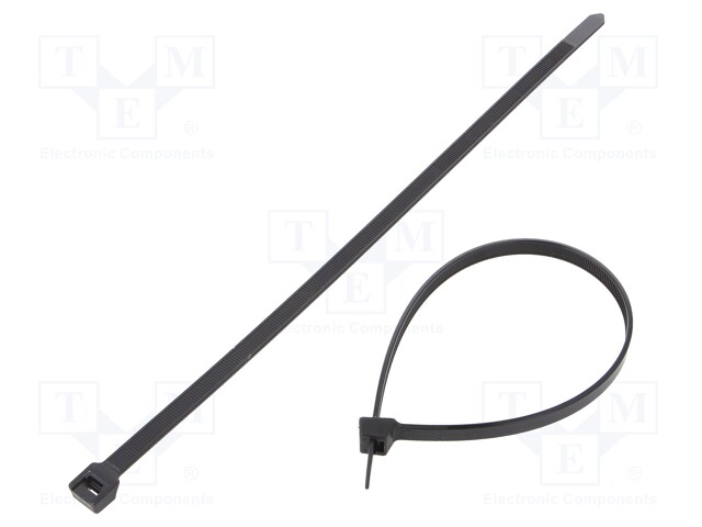 Cable tie; L: 290mm; W: 7.6mm; polyamide; 534N; black; Ømax: 76mm