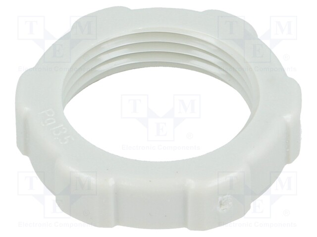 Nut; PG13,5; polystyrene; D: 6mm; Spanner: 27mm; light grey