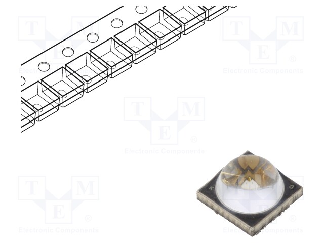 Power LED; UV-L; 60°; 1000mA; Pmax: 10W; 7x7x4.5mm; SMD; 6÷7.6V