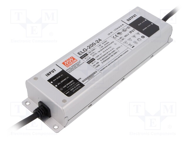 Power supply: switched-mode; LED; 201.6W; 24VDC; 8.4A; 100÷305VAC