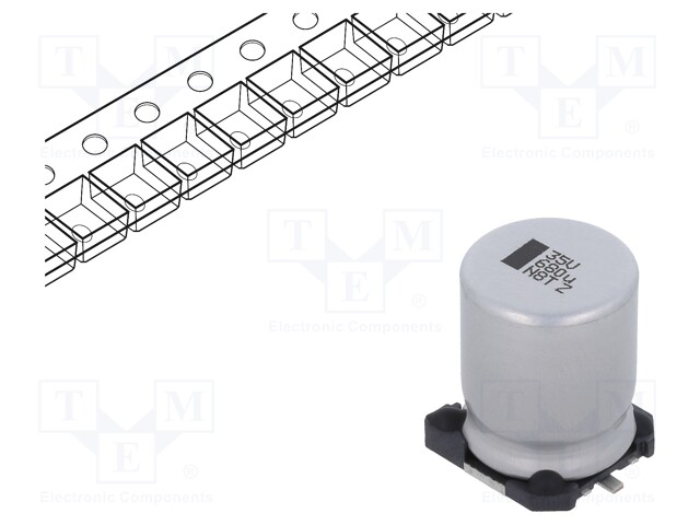 SMD Aluminium Electrolytic Capacitor, Radial Can - SMD, 680 µF, 35 V, 150 CRZ Series