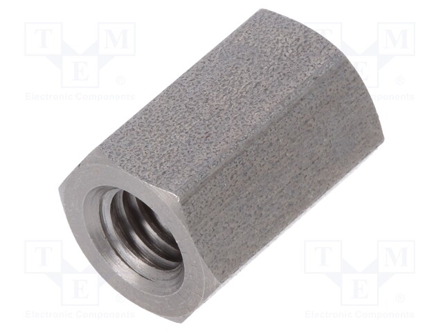 Screwed spacer sleeve; Int.thread: M6; 15mm; hexagonal