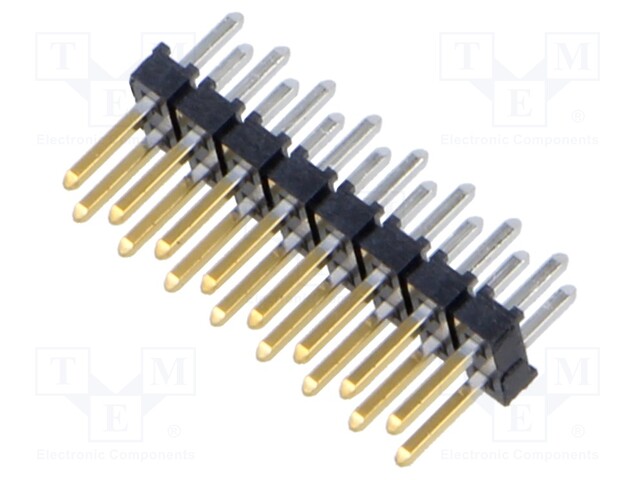 Connector: pin strips; male; PIN: 16; 2mm; gold-plated; THT