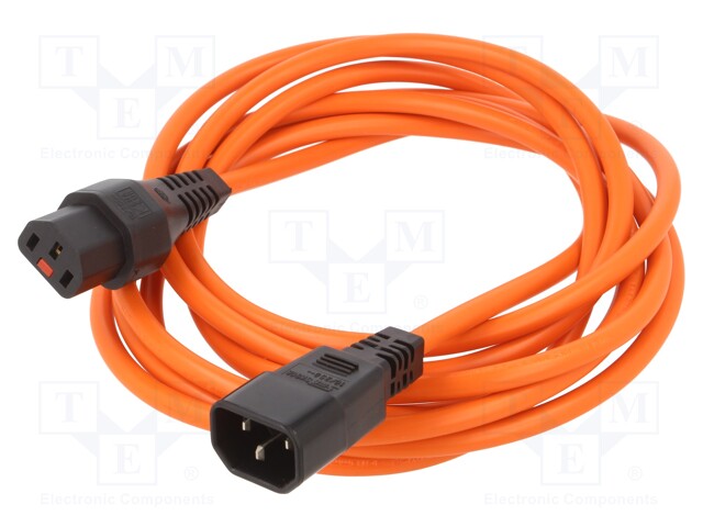 Cable; IEC C13 female,IEC C14 male; 3.5m; with IEC LOCK locking