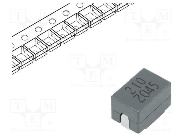 Inductor: wire; 210nH; Ioper: 50A; 0.29mΩ; 100kHz; -40÷125°C; ±10%