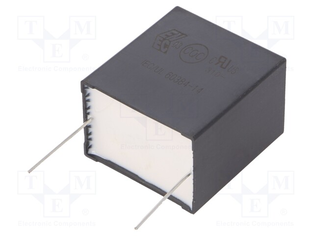 Capacitor: polypropylene; X2; 22uF; 37.5mm; ±10%; 42x45x30mm