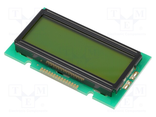 Display: LCD; alphanumeric; STN Positive; 12x2; yellow-green; LED