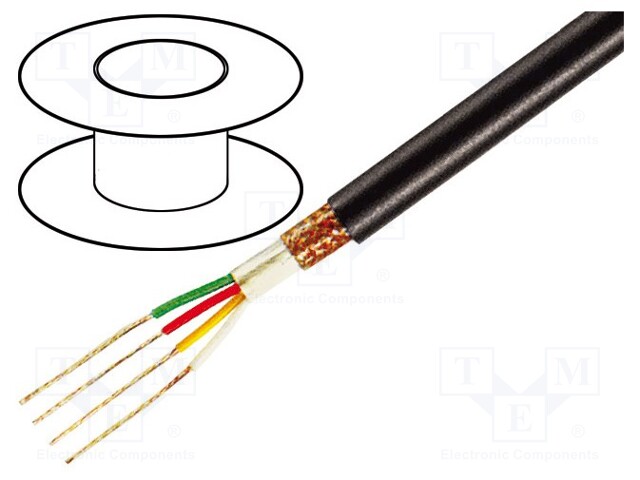 Wire: microphone cable; 2x0,22mm2; black; OFC; PVC; -15÷70°C; Ø5mm