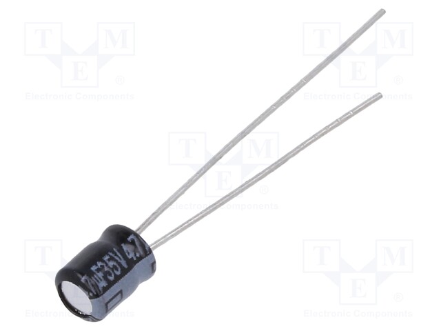 Electrolytic Capacitor, 4.7 µF, 35 V, KS Series, ± 20%, Radial Leaded, 1000 hours @ 85°C