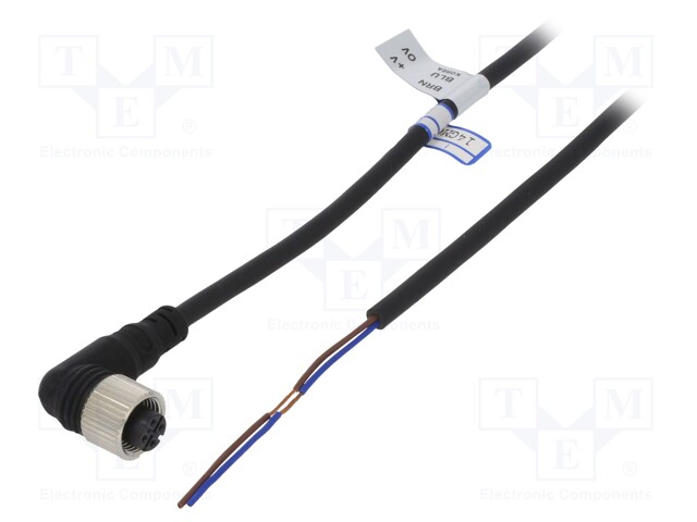 Connection lead; M12; PIN: 2; angled; 5m; plug; Insulation: PVC