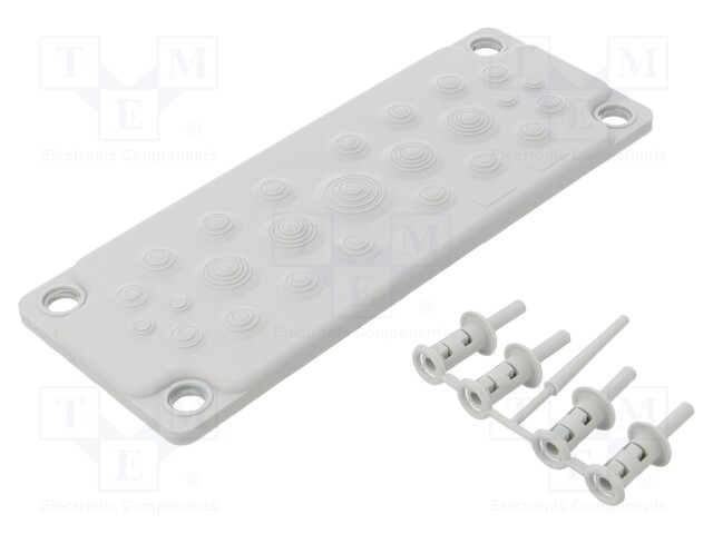 Multigate grommet; grey; Holes no: 25; -40÷100°C; IP65