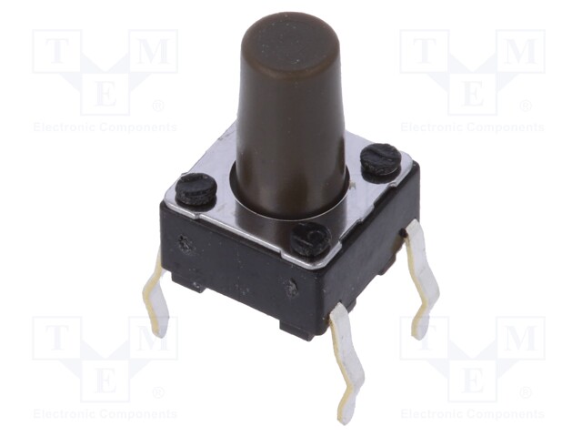 Microswitch TACT; SPST; Pos: 2; 0.05A/12VDC; THT; 1.6N; 6x6x3.5mm