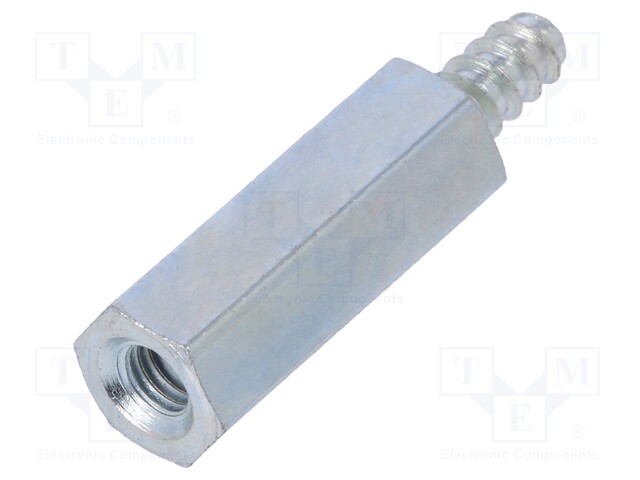 Screwed spacer sleeve; Int.thread: M3; 15mm; Ext.thread: ST2,9