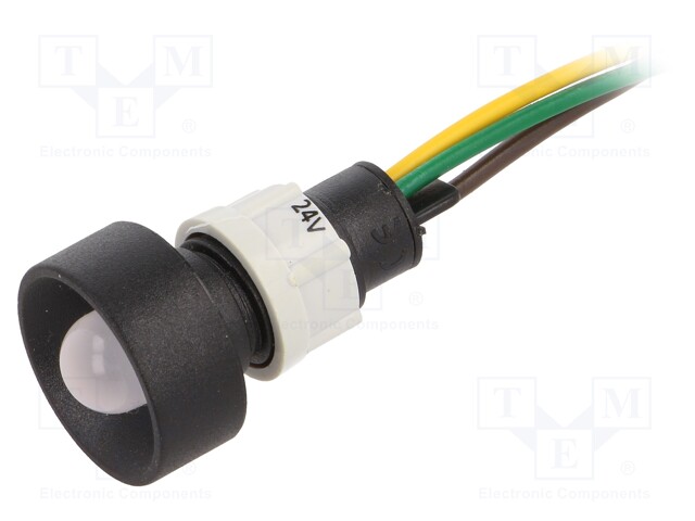 Indicator: LED; recessed; 24VDC; 24VAC; Cutout: Ø13mm; IP40; plastic