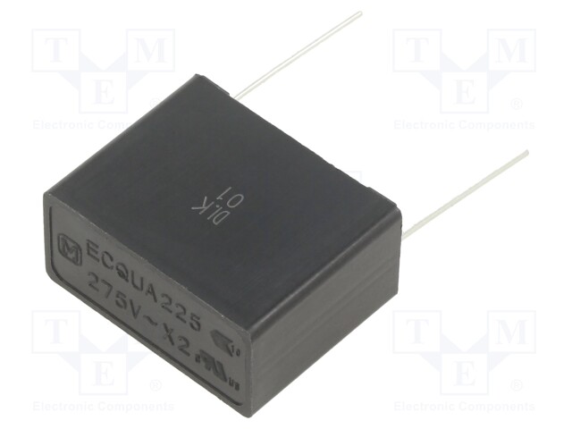 Safety Capacitor, 2.2 µF, X2, ECQUA Series, 275 V, Metallized PP