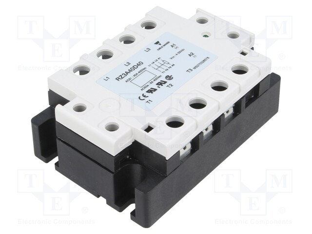 Relay: solid state; Ucntrl: 4÷32VDC; 40A; 24÷440VAC; 3-phase; IP00