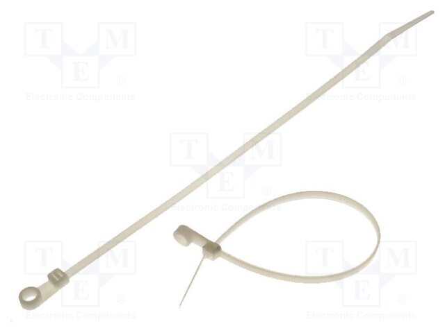 Cable tie; with a hole for screw mounting; L: 221.3mm; W: 4.2mm