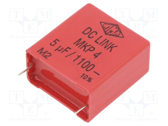 Capacitor: polypropylene; 5uF; 1.1kV; ESR: 14mΩ; THT; ±10%; 29V/μs