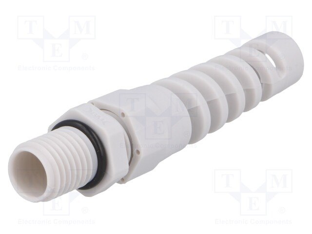 Cable gland; with strain relief; M12; IP68; Mat: polyamide; grey