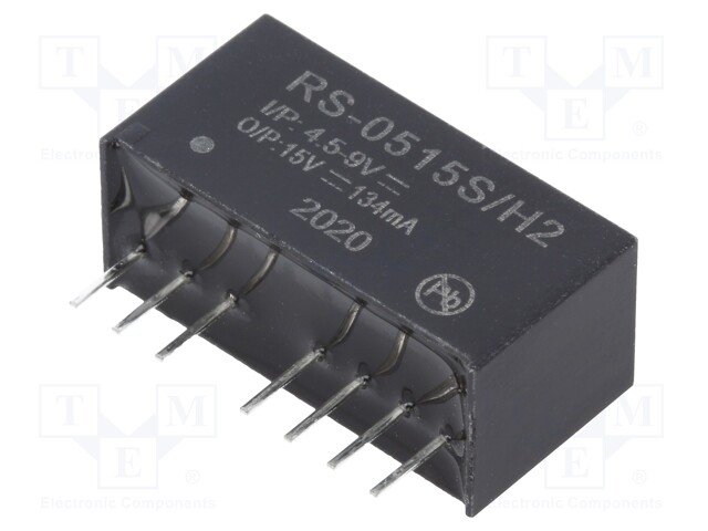 Converter: DC/DC; 2W; Uin: 4.5÷9V; Uout: 15VDC; Iout: 134mA; SIP8