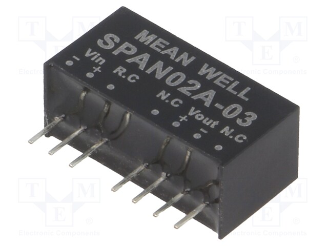 Converter: DC/DC; 2W; Uin: 9÷18V; 3.3VDC; Iout: 0÷500mA; SIP8; 4.8g