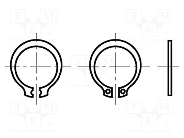 Protective ring; spring steel; Shaft dia: 4.8mm; BN: 818; D: 0.6mm