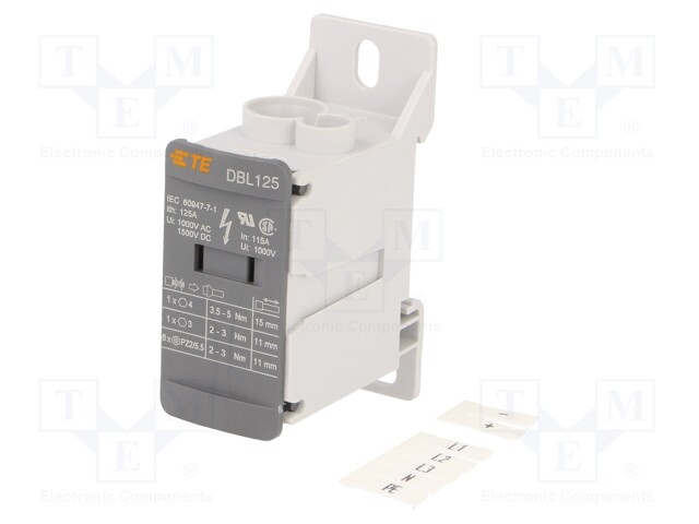 Splice terminal: distribution block; DBL; ways: 1; terminals: 8